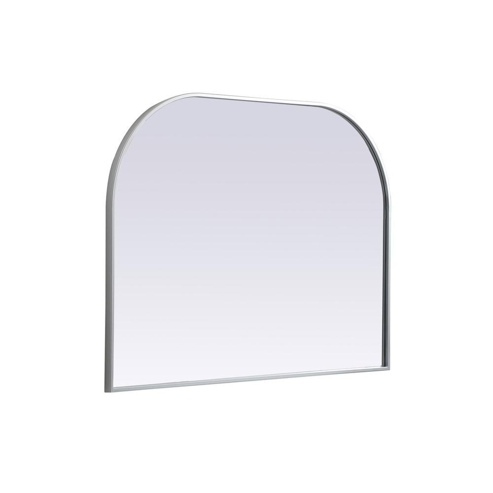 Left. Elegant Decor - Metal Frame Arch Mirror 40x30 Inch in Silver - Silver.