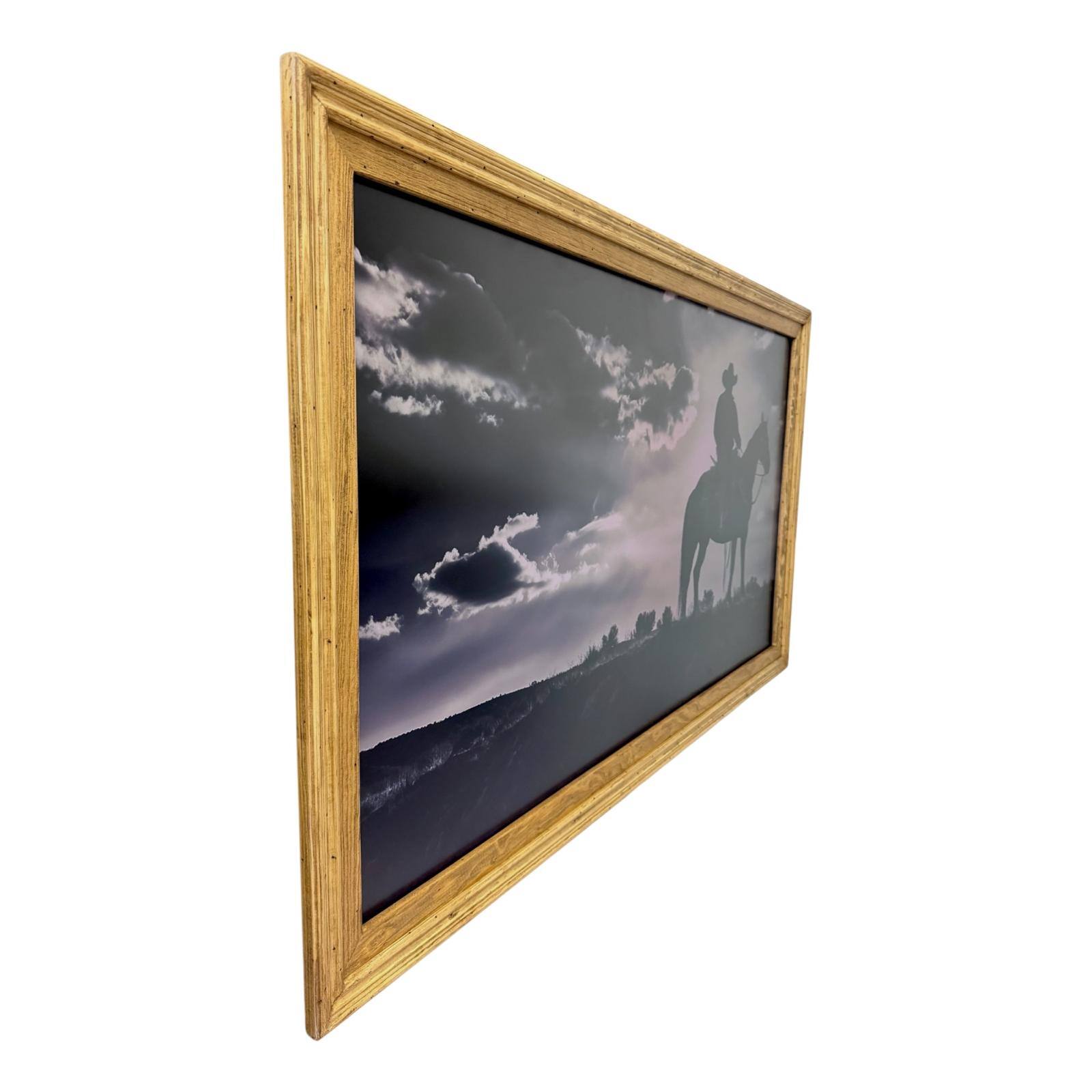 Angle. LAREDO FRAME FACTORY - 55 inch Handmade Tv Frame For TCL A300W NXTVISION Tv - RUSTIC LIGHT WOOD.