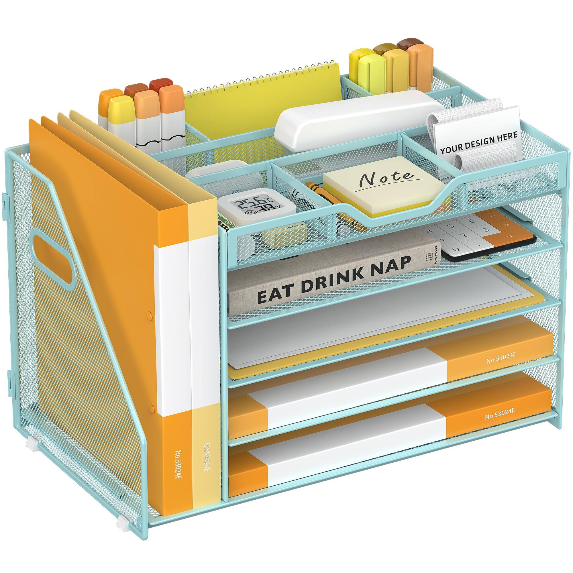 5 Tier With File Holder-blue