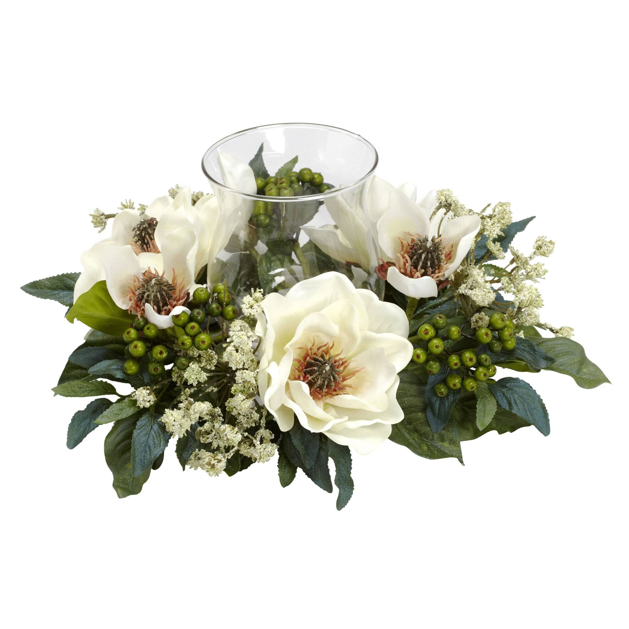 Left. BreeBe - 14" Magnolia Candelabrum - White.