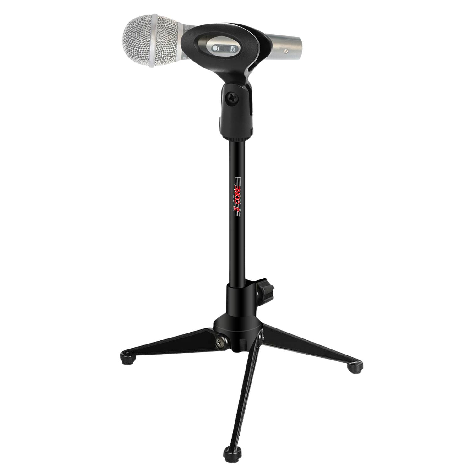 Front. 5 CORE - 5 Core Desk Mic Stand Height Adjustable Desktop Microphone Stands Metal Tripod Portable Foldable - Black.