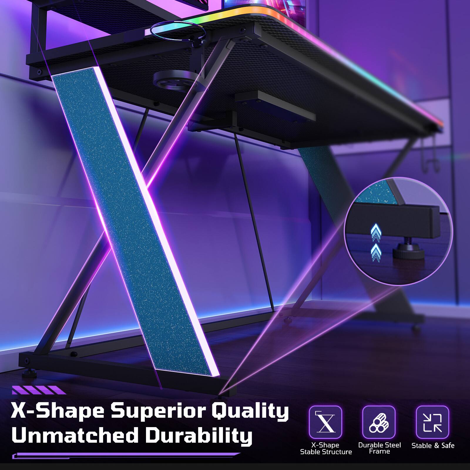 X-Shape Superior Quality  
Unmatched Durability  
X-Shape Durable Steel Stable Structure Frame  
LK Stable & Safe