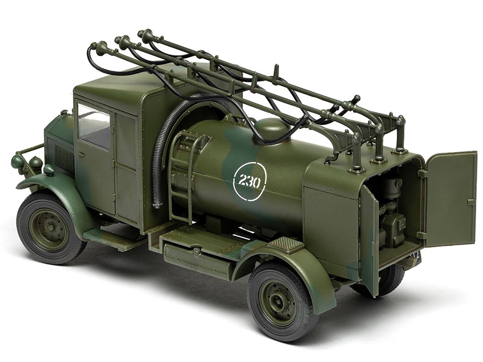 Left. Airfix - Level 2 Model Kit Albion 3-Point Fueller Truck 1/48 Plastic Model Kit by Airfix - Green.