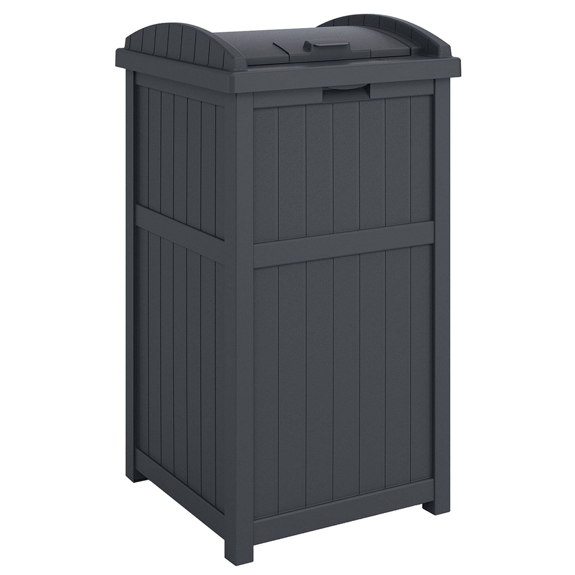 Alt View 1. Suncast - Suncast 30 Gallon Hideaway Trash Waste Bins for Outdoor, Cyberspace (3 Pack) - Cyberspace.