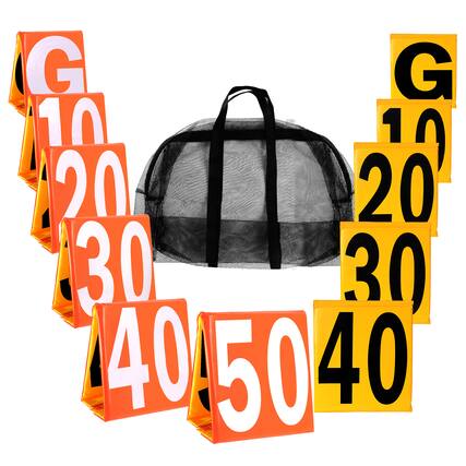 Front. GSE Games & Sports Expert - Football Yard Markers, Day & Night High Visibility Football Field Yard Line Markers - ORANGE.