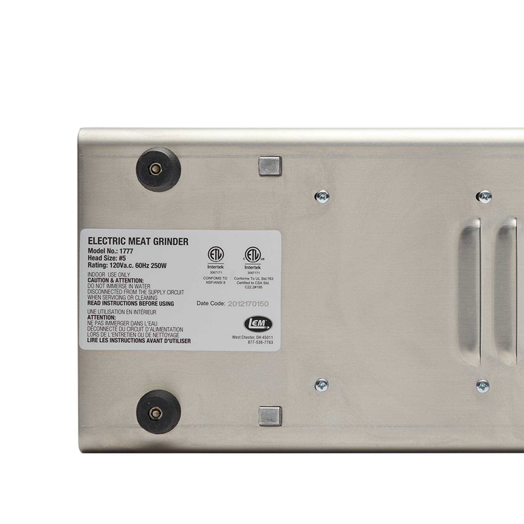 Alt View 13. LEM Product - #5 Big Bite Meat Grinder - 0.35 HP - Stainless.