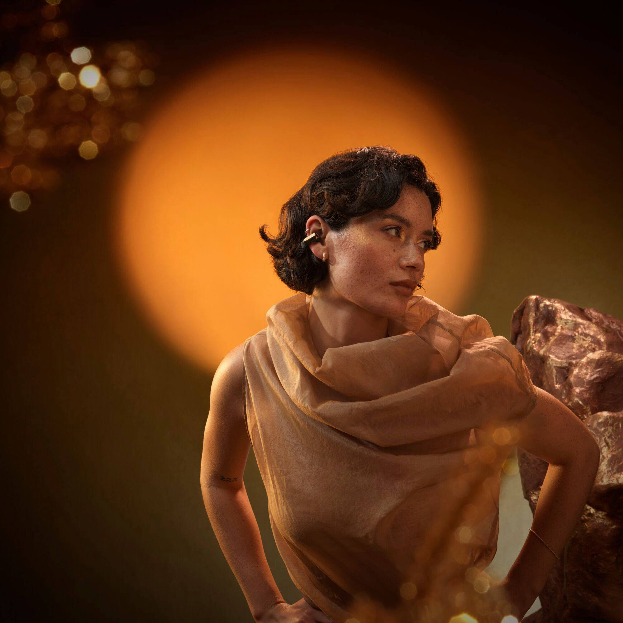 Alt View 7. Bose - Ultra Open-Ear True Wireless Open Earbuds - Desert Gold.