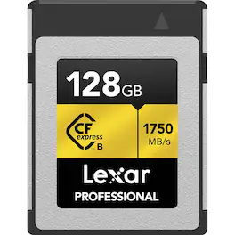Lexar - 128GB Professional CFexpress Type B Card GOLD Series LCXEXPR128G-RNENG