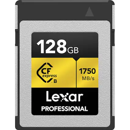 128 GB
CF express™ B
1750 MB/s
Lexar PROFESSIONAL