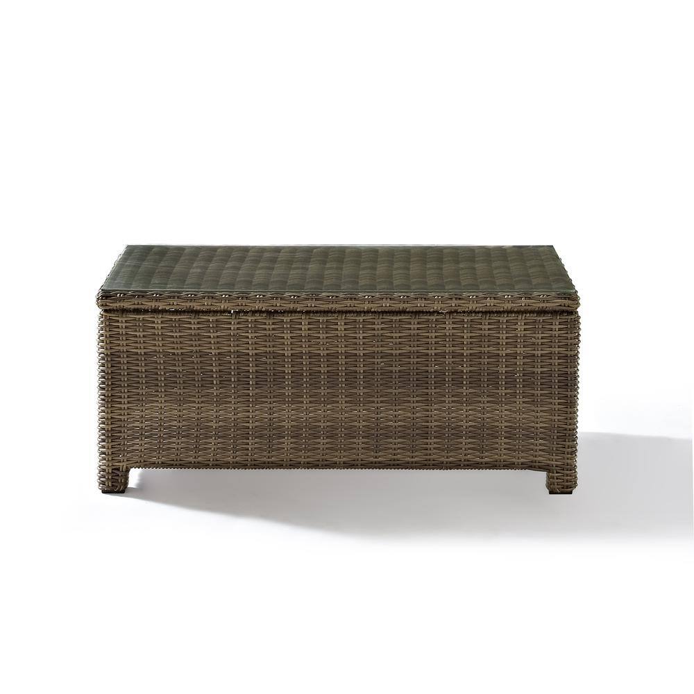 Left. Crosley Furniture - Bradenton Wicker Outdoor Coffee Table - Weathered Brown.