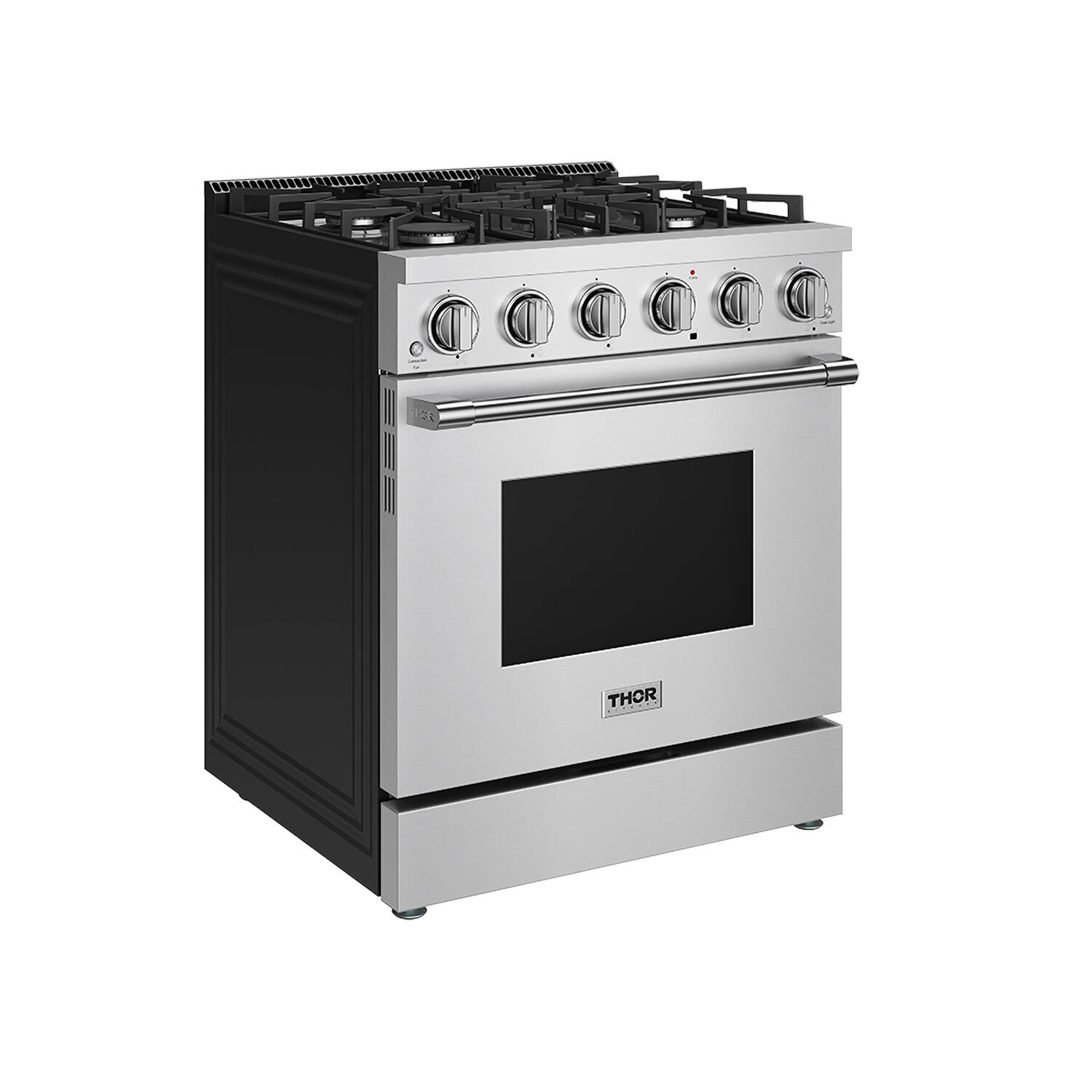 Angle. Thor Kitchen - 30 in. Wide 5 Burner 5.0 Cu Ft. Professional Freestanding Liquid Propane Gas Range - Stainless Steel.