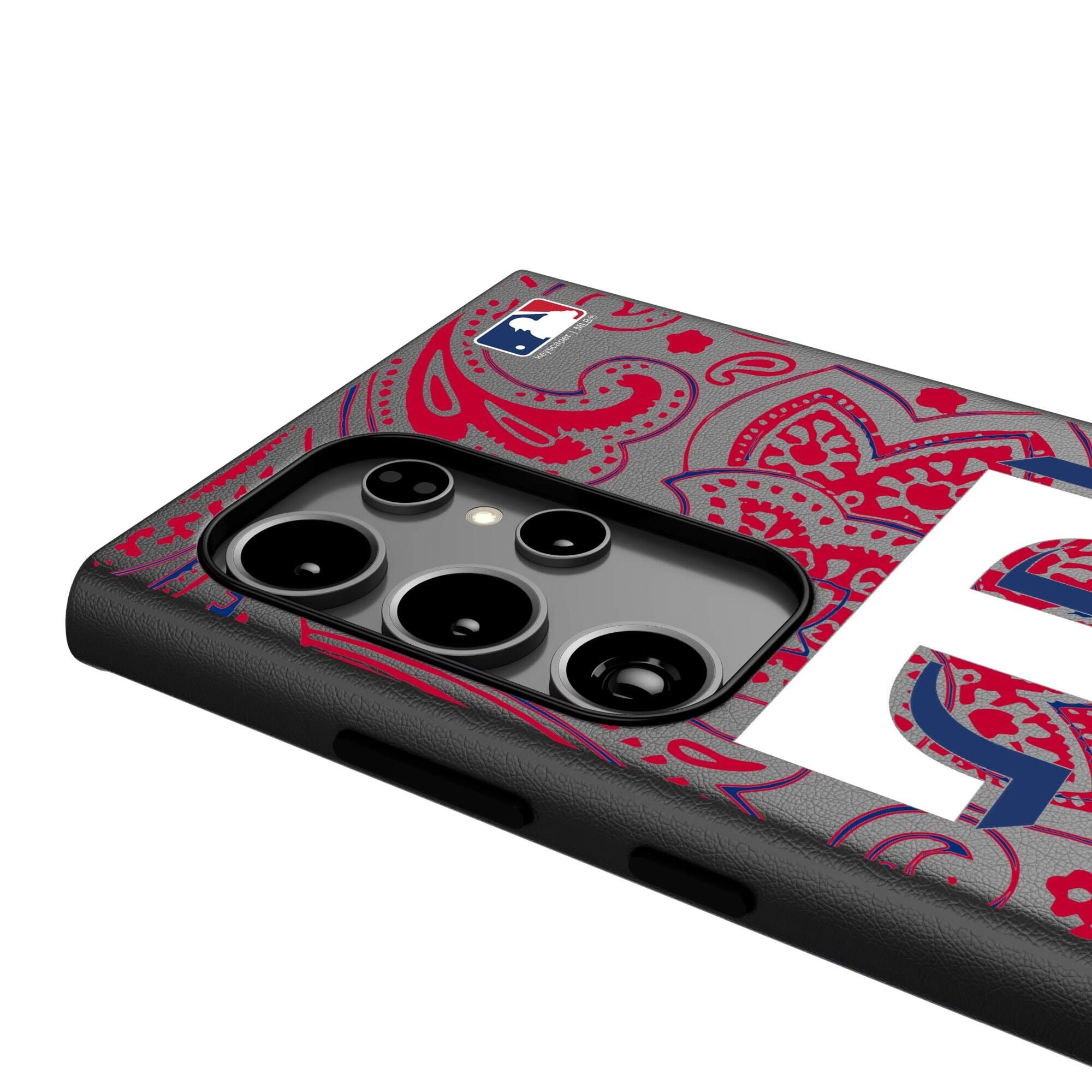 Alt View 3. Keyscaper - Texas Rangers Paisley Galaxy Magnetic Bump Case - S24 Ultra - Black.