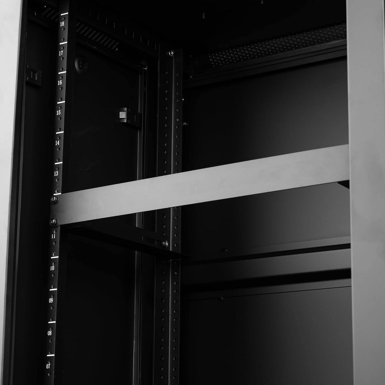Left. Gator - 1U Flat Rack Panel, 16-Gauge Cold-Rolled Steel Construction with Mounting Hardware.
