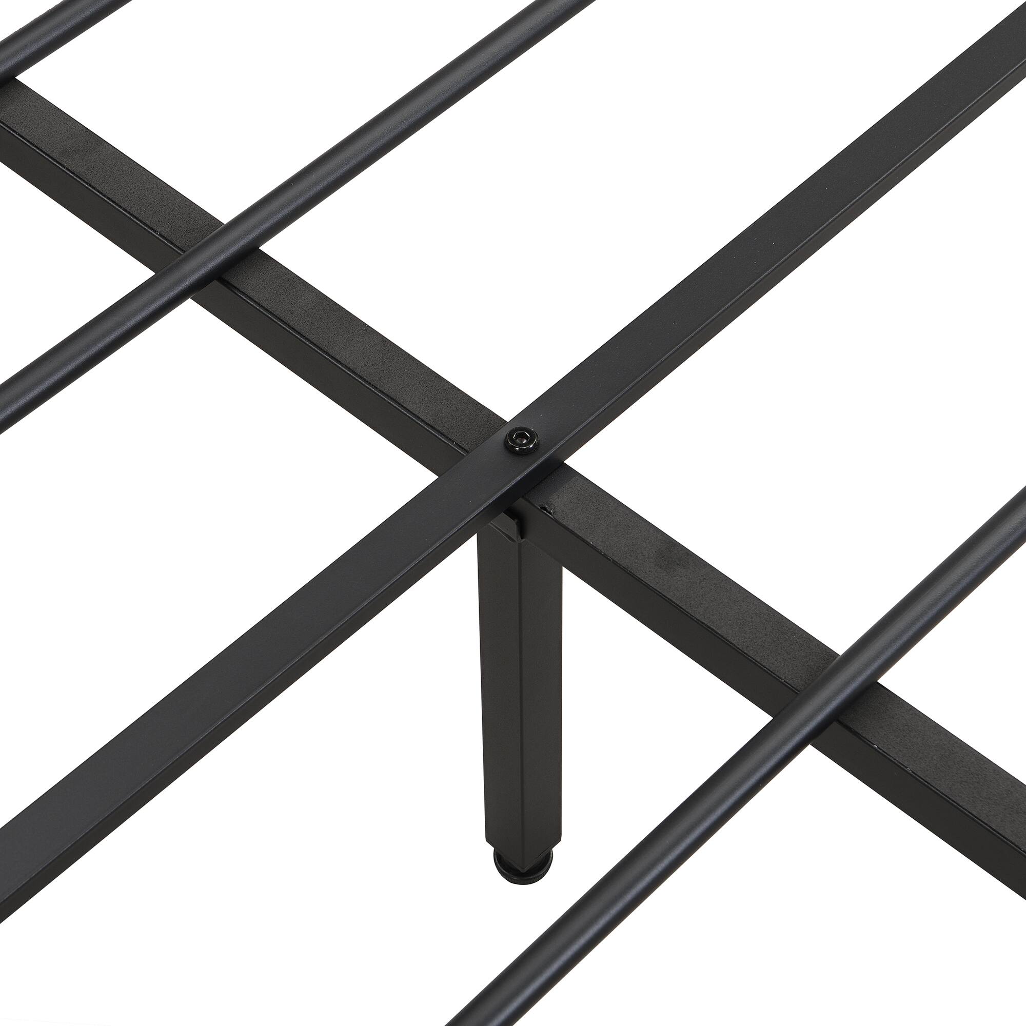 Alt View 4. Trinkets Crazed - Queen Size Metal Platform Bed Frame with Storage Function Headboard and USB Liner and Footboard, No Box Spring Needed - Black.