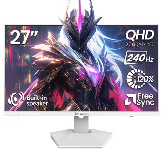 27" Built-in speaker  
QHD 2560x1440 240Hz sRGB 120% Free Sync  
CRUA