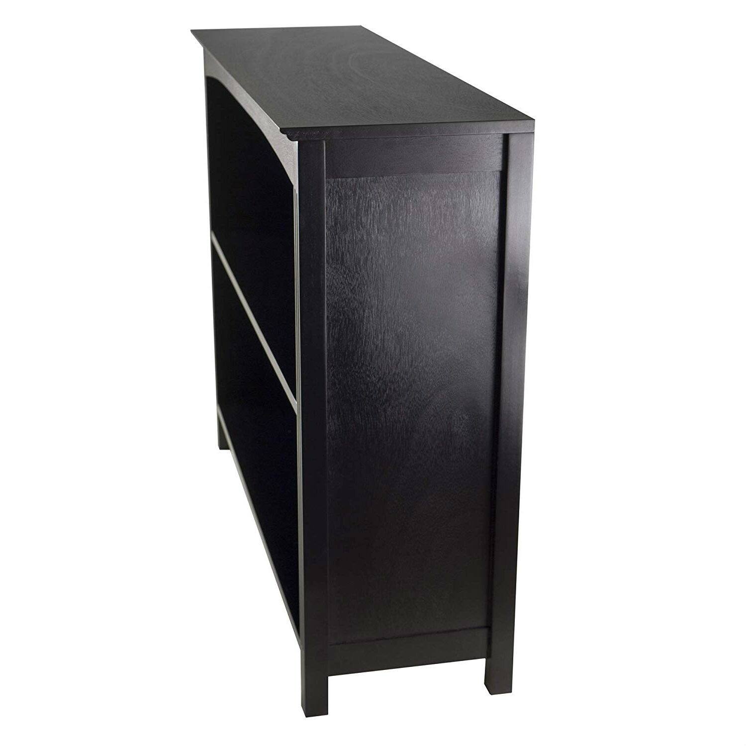 Angle. Hivvago - Espresso Sturdy 3 Tier Bookcase Shelf Dresser - Espresso.