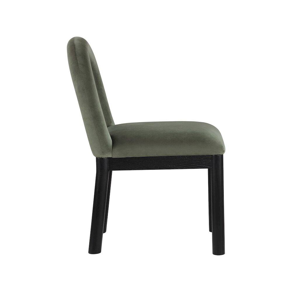 Alt View 3. Meridian Furniture - Conrad Green Velvet Dining Chair - Green.
