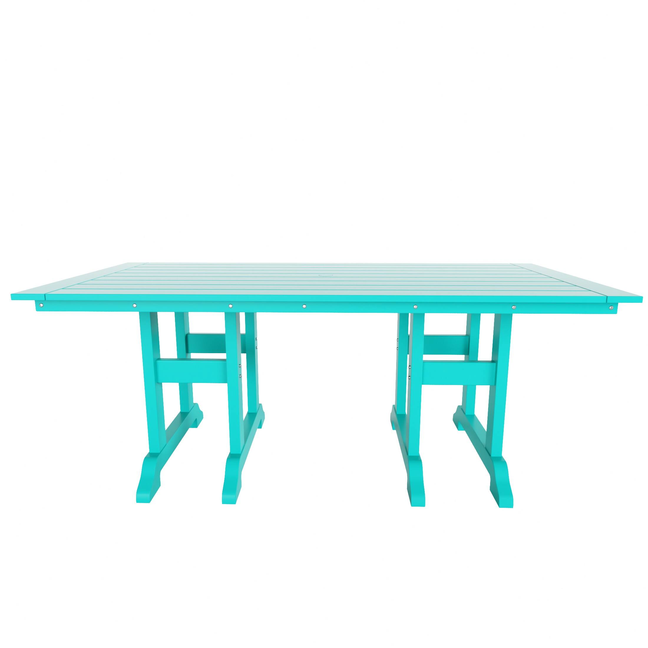 Left. WestinTrends - WestinTrends Malibu 71" Outdoor Patio Dining Table - Turquoise.