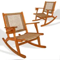 Balkene Home - Vega Outdoor Rocking Chair With Beverage Holder - Tan - Front_Zoom