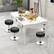 Alt View 1. Costway - Set of 3 Adjustable Metal Vanity Stool 360° Swivel Storage Makeup Chair with Tray - Black.