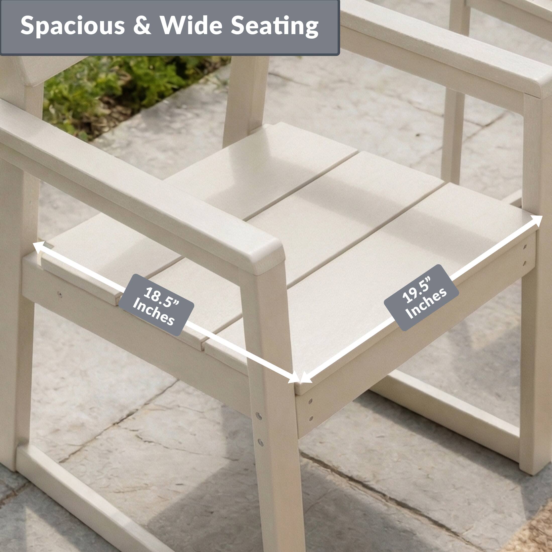 Spacious & Wide Seating  
18.5" Inches  
19.5" Inches