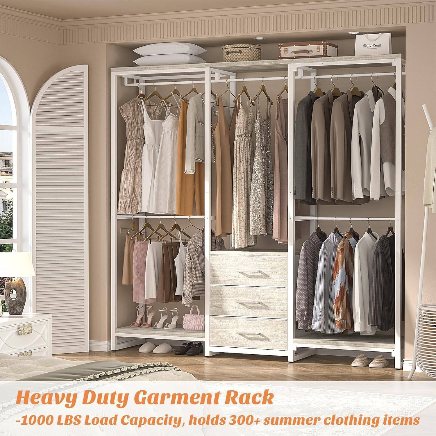 Heavy Duty Garment Rack  
-1000 LBS Load Capacity, holds 300+ summer clothing items