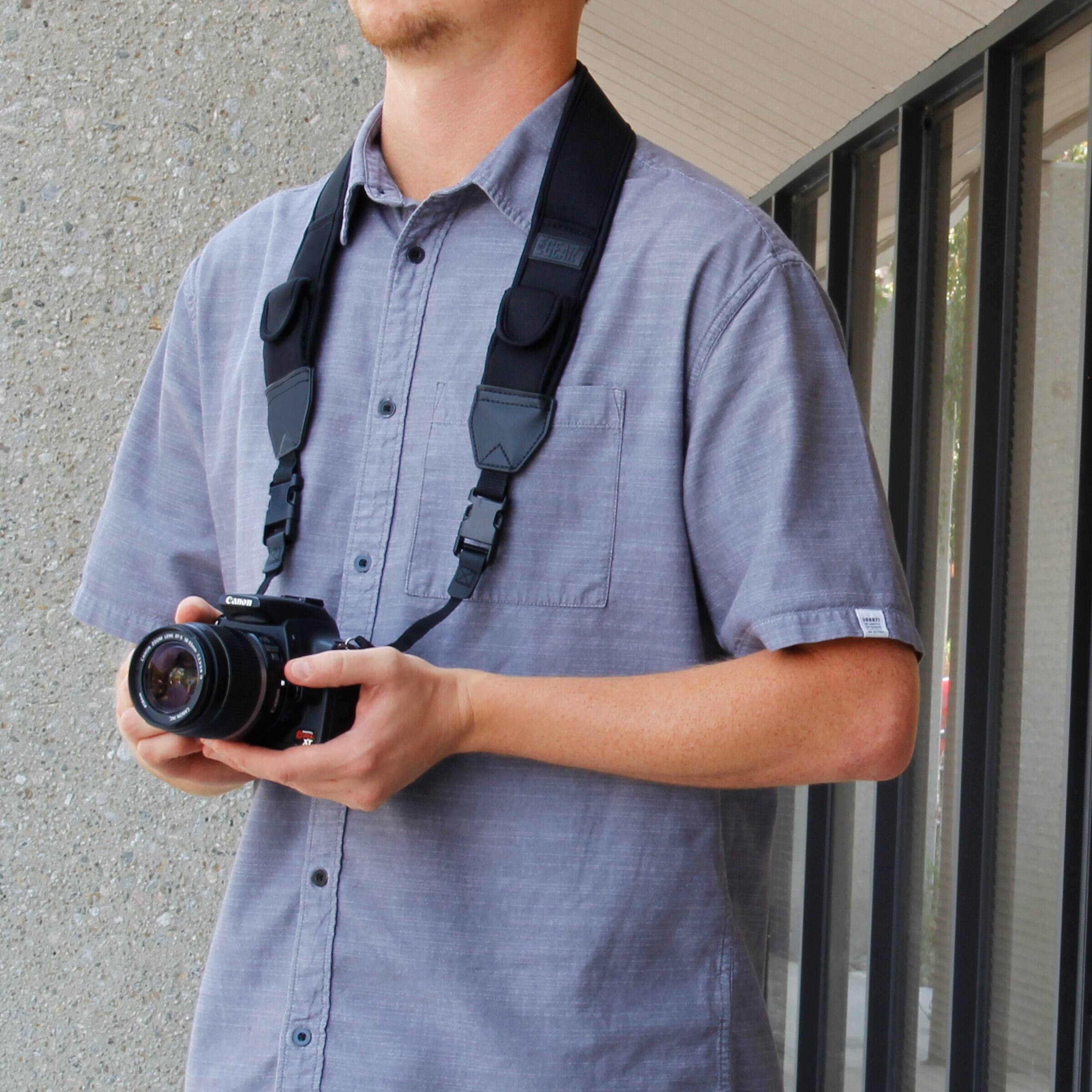 Alt View 5. USA Gear - Adjustable Camera Strap w/ Cushioned Neoprene & Storage Pockets.