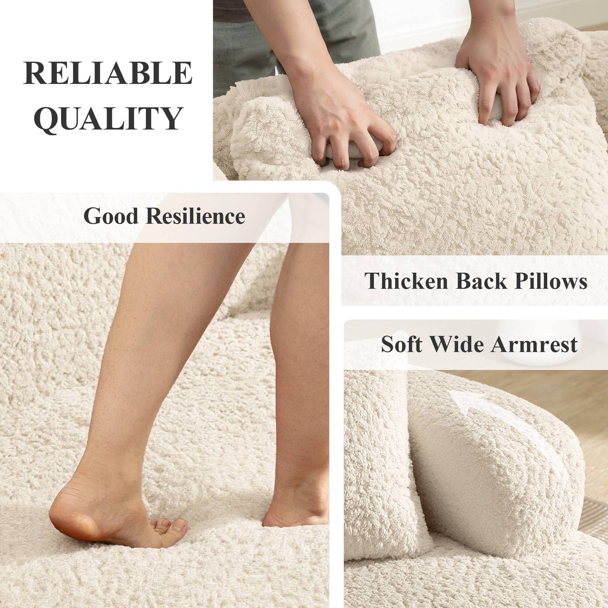 RELIABLE QUALITY

Good Resilience

Thicken Back Pillows

Soft Wide Armrest
