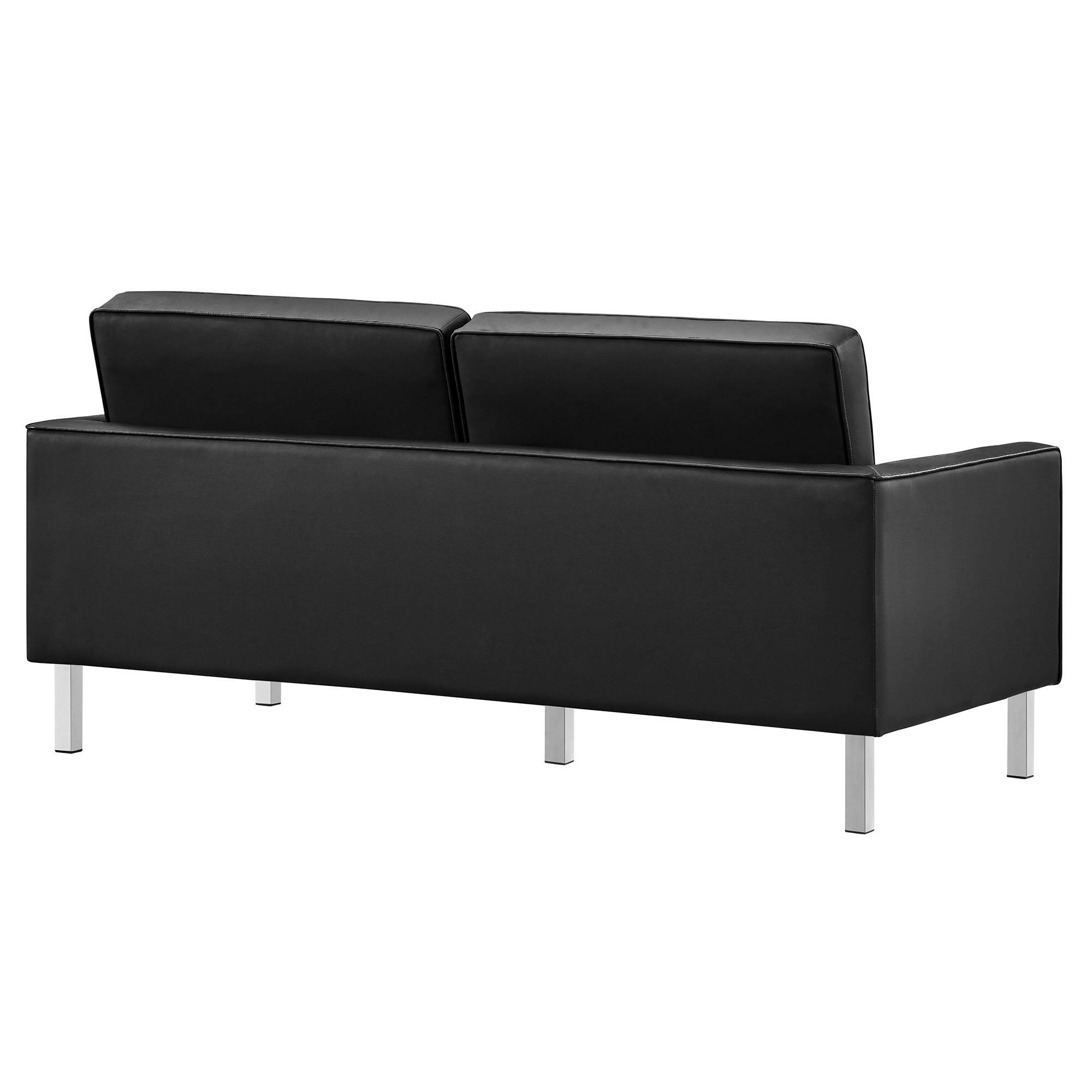 Alt View 4. Modway - Loft Tufted Vegan Leather Loveseat by Modway - Silver Black.