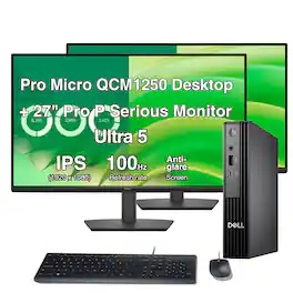 Dell - Upgraded - Pro Micro Mini Desktop (Ultra 5-235T, 32GB, 1TB SSD, Intel Graphics, WiFi 6E, BT5.4, Win 11 Pro)with 27" monitor 2 Pack - Black