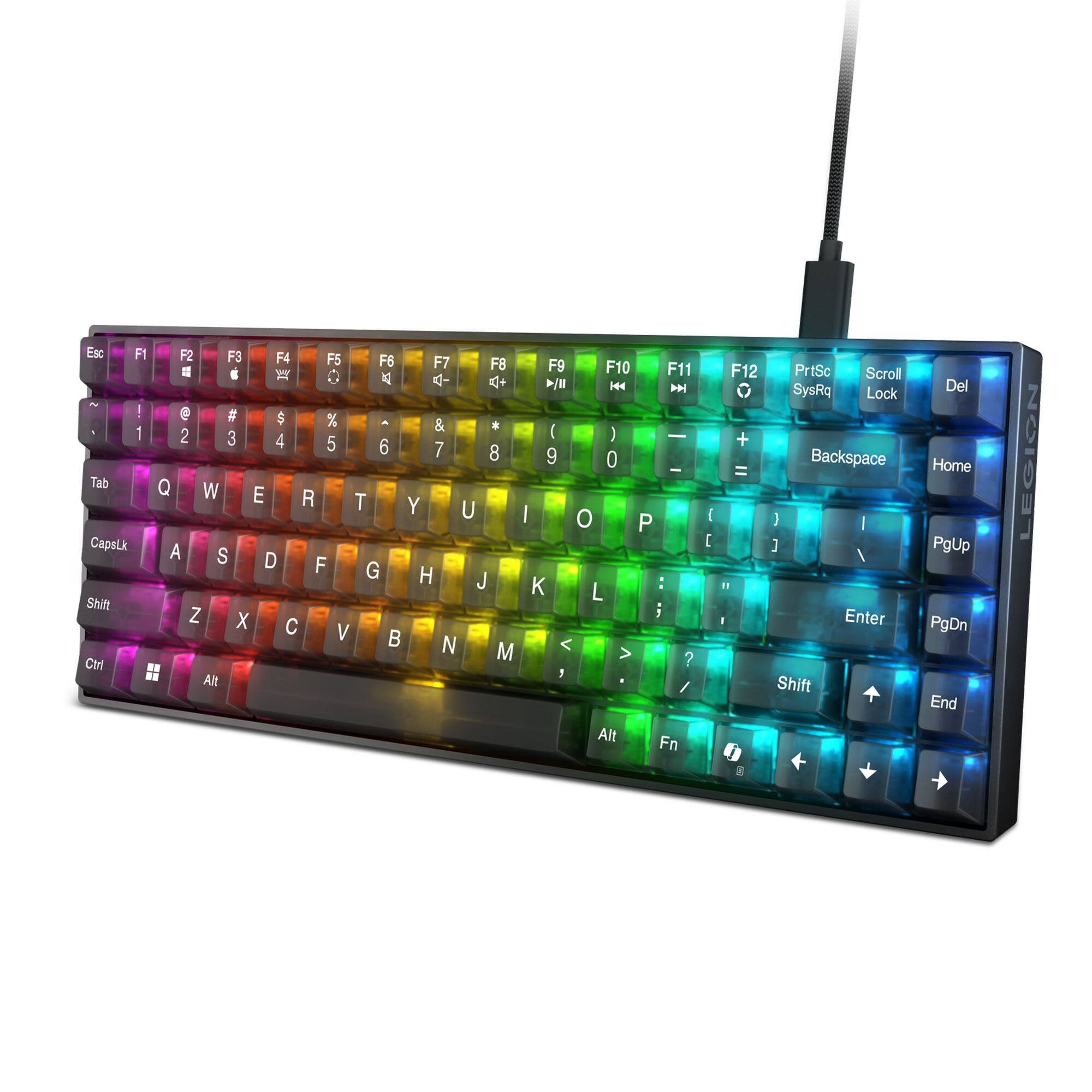Esc F1 ! 1 Tab CapsLk Shift Ctrl  
F2 F3 F4 F5 F6 F7 F8 F9 F10 F11 0 B  A S D F G H J K L Z X C V B N M < > ? , Alt / Alt Fn  
F12 PrtSc Scroll SysRq Lock + = Backspace ] I ] / " I Enter Shift  
Del Home PgUp PgDn End  
LEGION