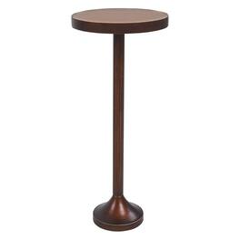 COZAYH - Small Pedestal Round End Table, Living Room Furniture, Light Espresso - Brown