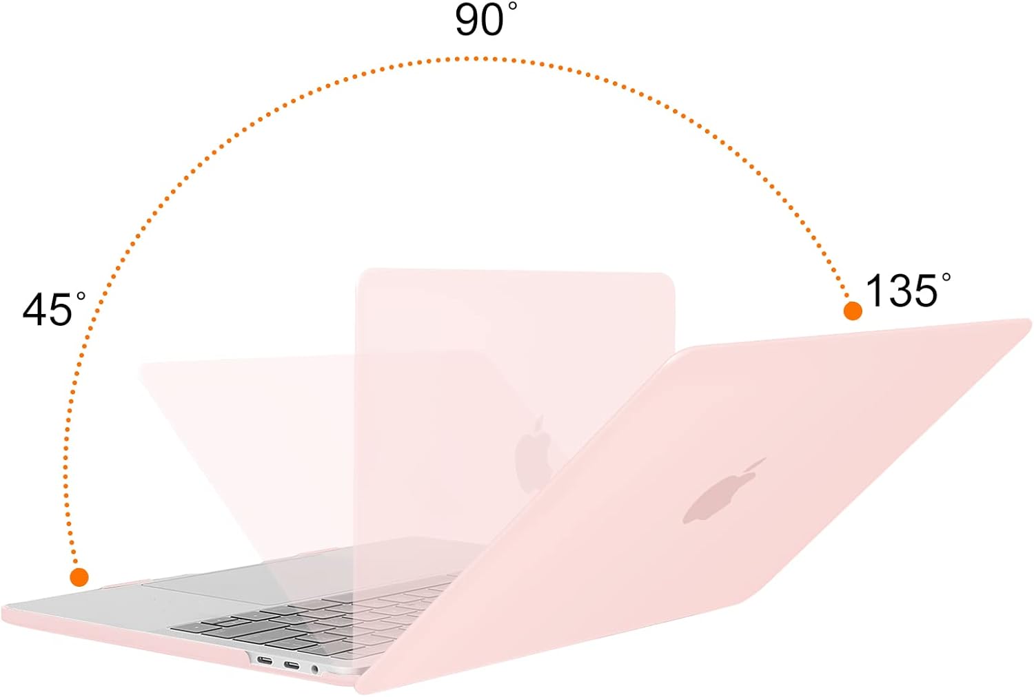 Back. mosiso - Hard Shell Case for 13-inch MacBook Pro 2016-2026 A2338 A2289 A2251 A2159 A1989 A1706 A1708 - Chalk Pink.