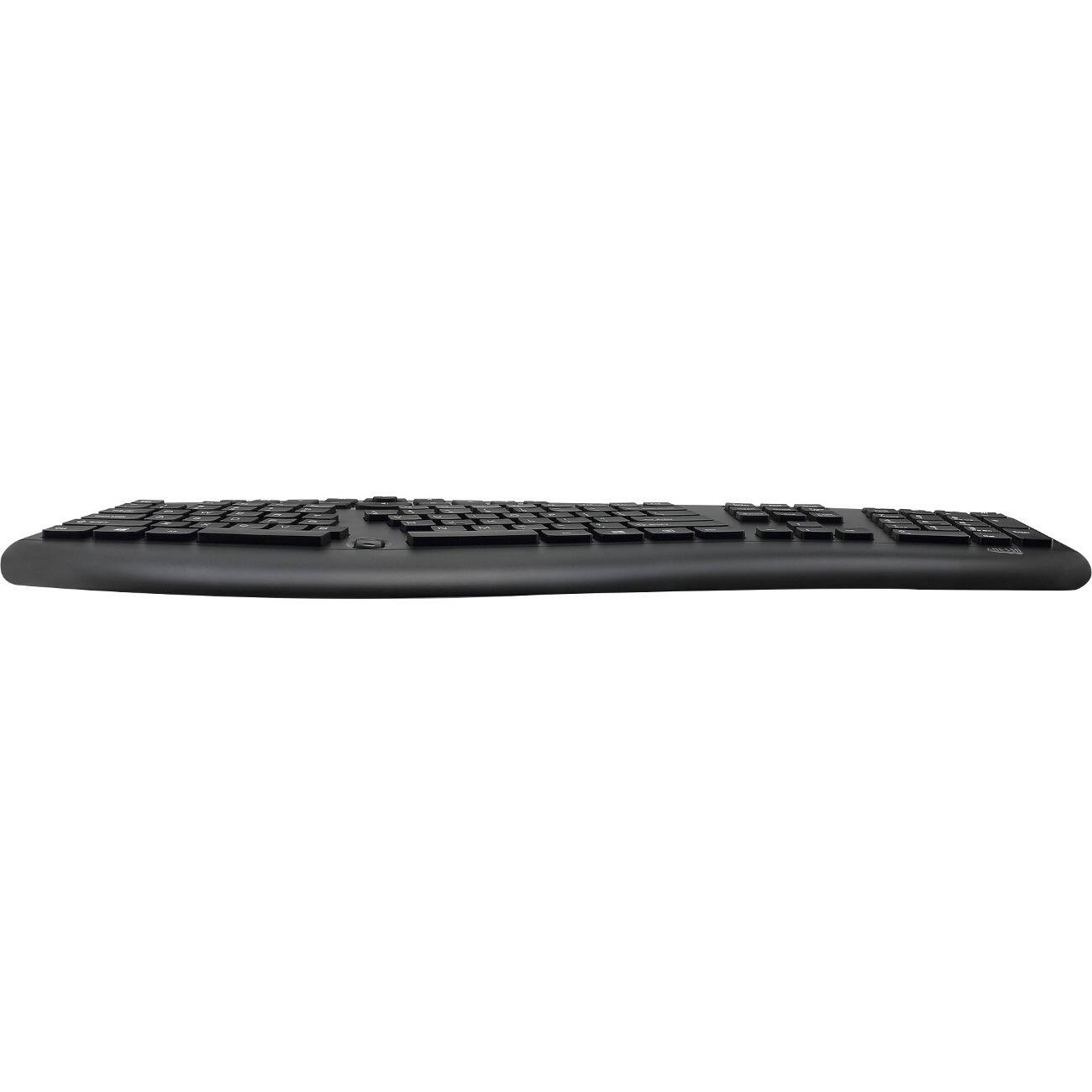 Alt View 1. Adesso - Adesso TruForm Ergonomic Desktop Keyboard - Cable Connectivity - USB Interface - 104 Key(s) - Home, Back, Forward, Searc - Black.