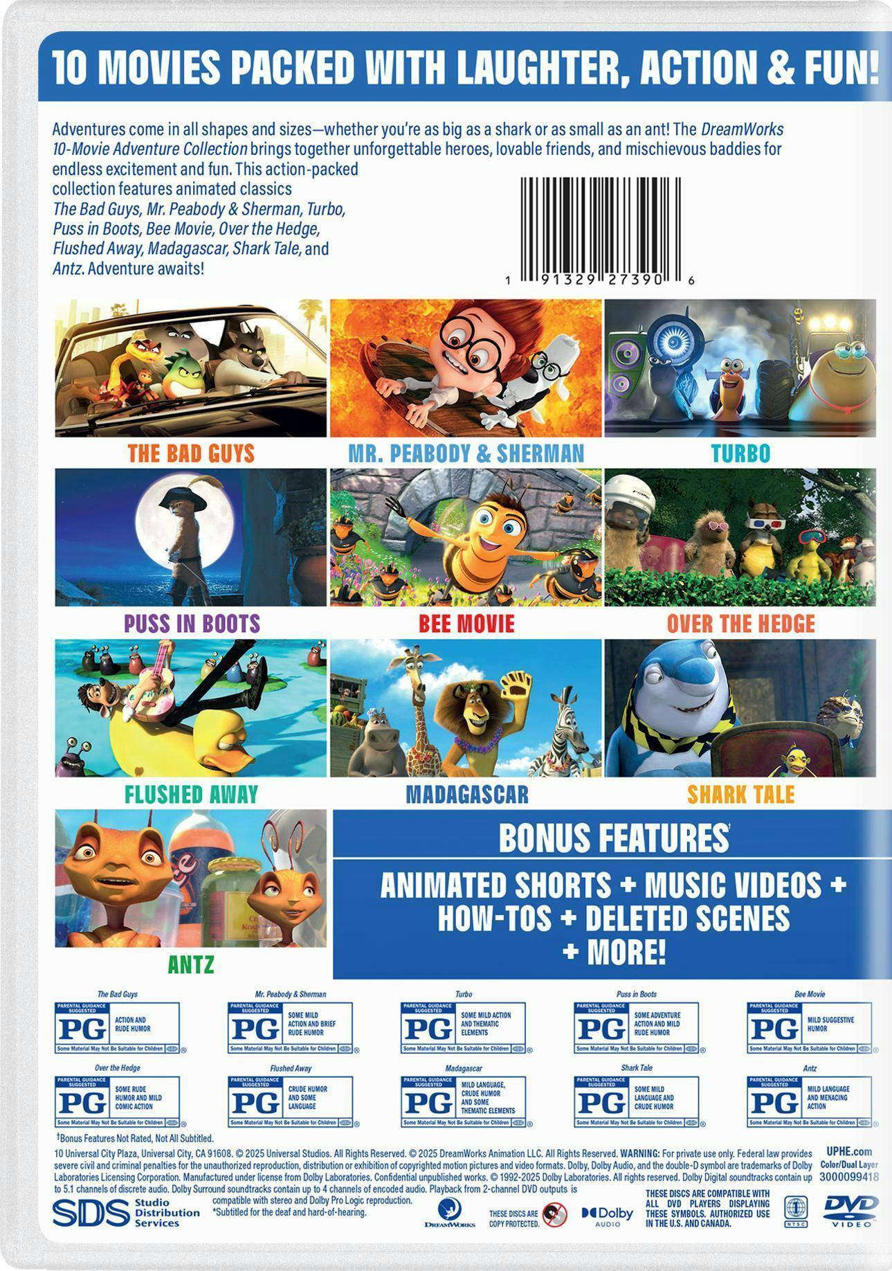 Back. DreamWorks 10-Movie Adventure Collection [DVD].