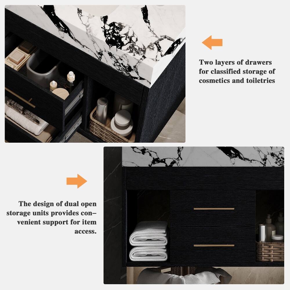 Two layers of drawers for classified storage of cosmetics and toiletries

The design of dual open storage units provides convenient support for item access.