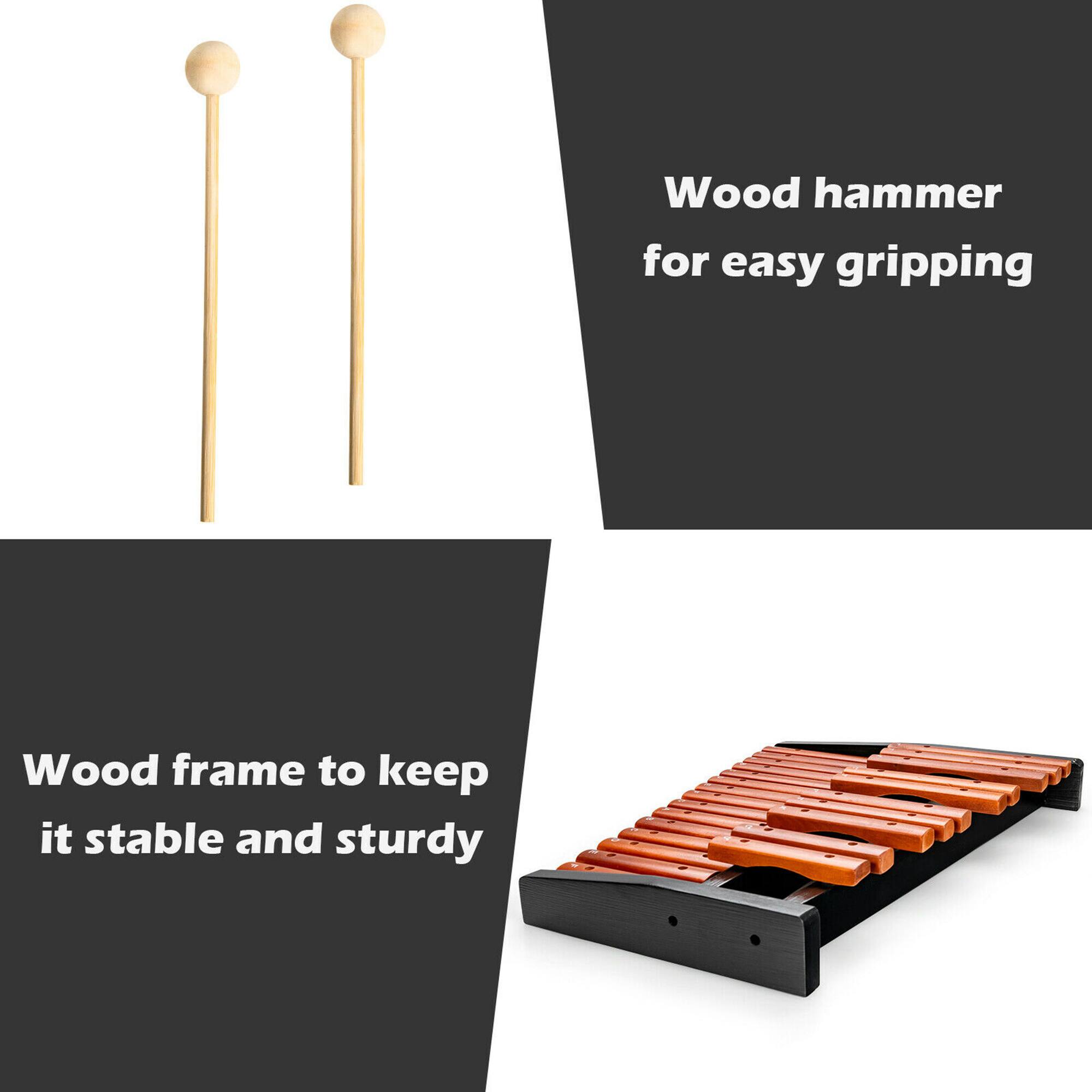 Wood hammer for easy gripping  
Wood frame to keep it stable and sturdy