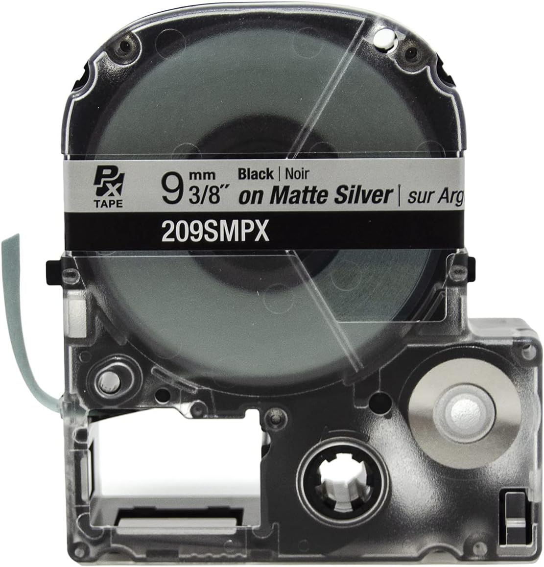 P9 mm Black | Noir TAPE 3/8" on Matte Silver | sur Arg 209SMPX