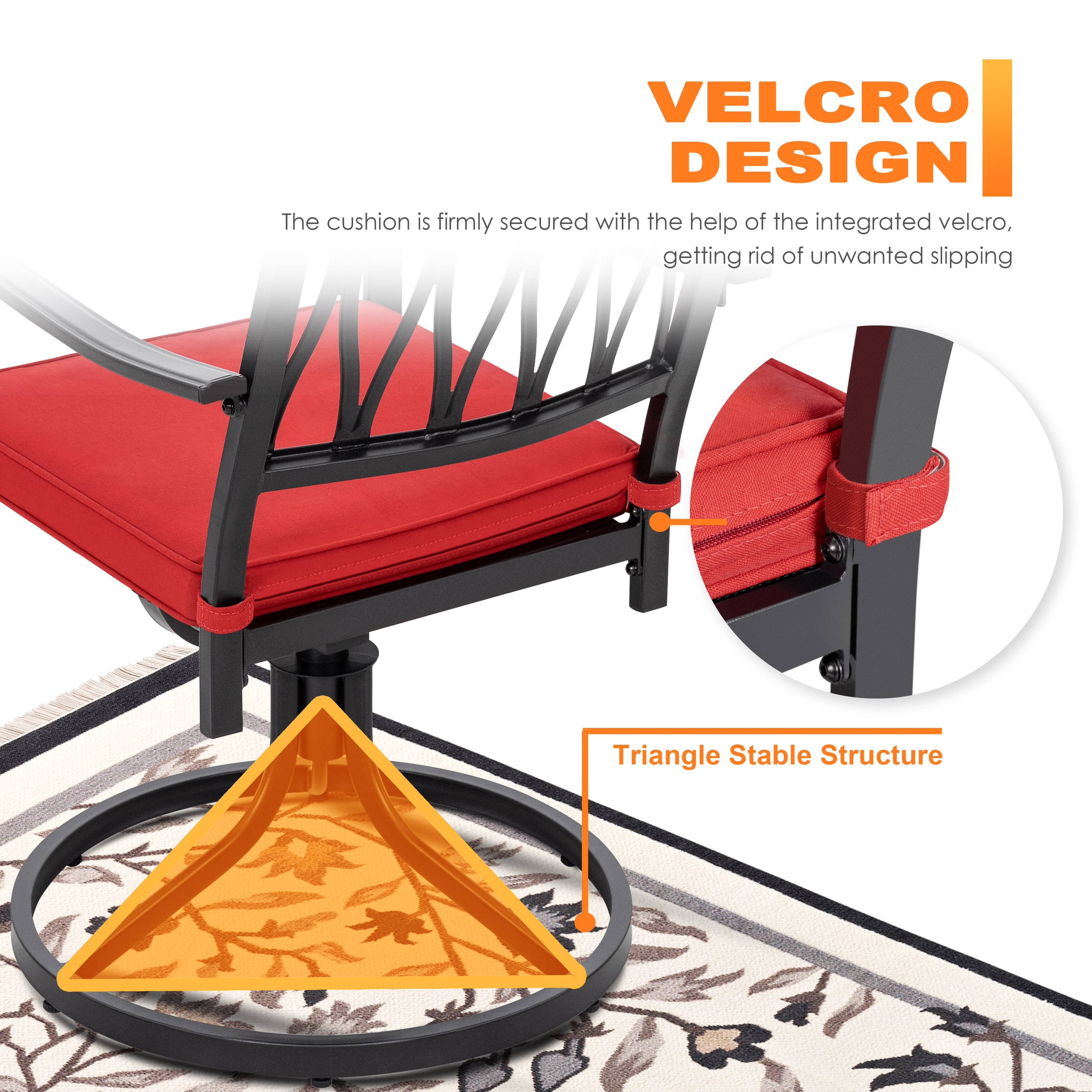 VELCRO DESIGN  
The cushion is firmly secured with the help of the integrated velcro, getting rid of unwanted slipping  

Triangle Stable Structure