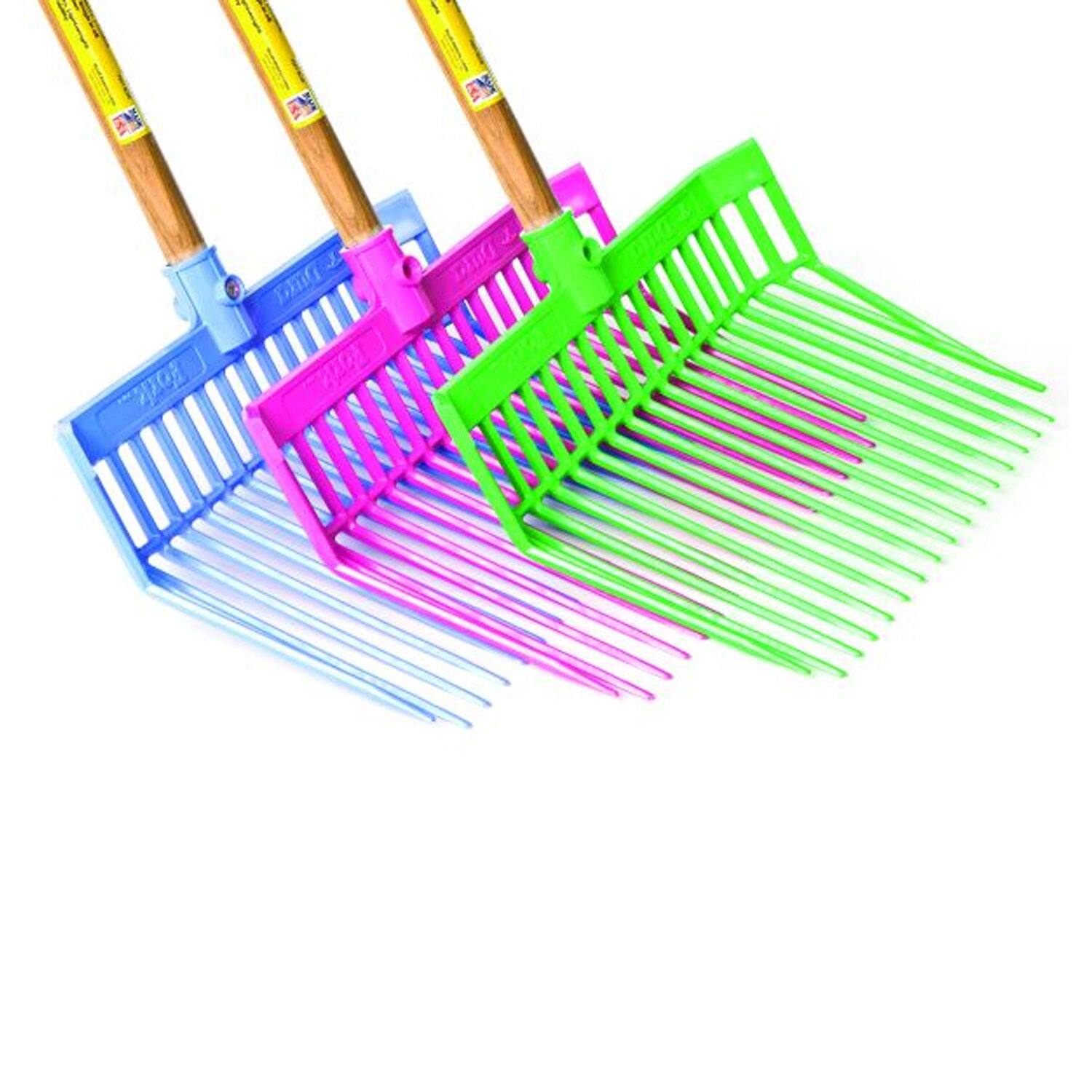 Front. Little Giant - Miller Manufacturing PDF1A Set of 3 Plastic Little Giant DuraFork Bedding Forks - Assorted.
