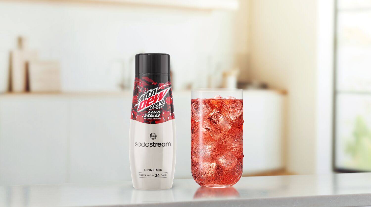 Dew Mtn zero ger CODE RED * Lem - S sodastream DRINK MIX MAKES ABOUT 24 CANS