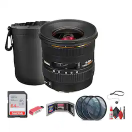 Bundle - Sigma - 10-20mm f/4-5.6 EX DC J Autofocus Lens for Pentax Digital Cameras - Black