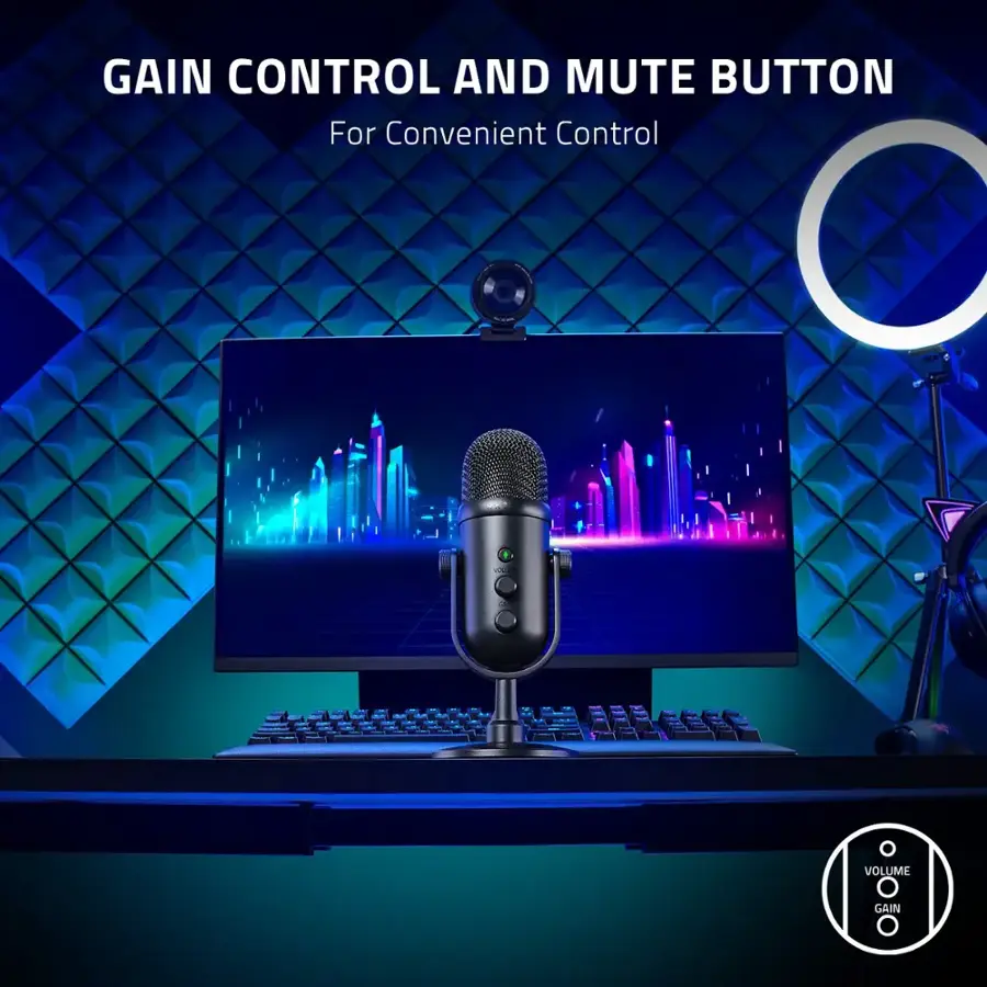 Gain Control and Mute Button for Convenient Control.