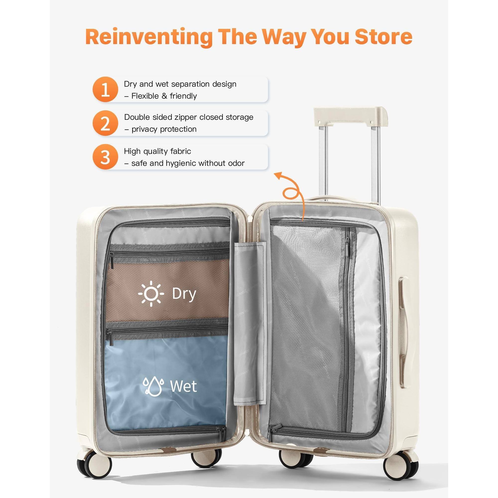Reinventing The Way You Store

1. Dry and wet separation design
   - Flexible & friendly

2. Double sided zipper closed storage
   - Privacy protection

3. High quality fabric
   - Safe and hygienic without odor

Dry
Wet