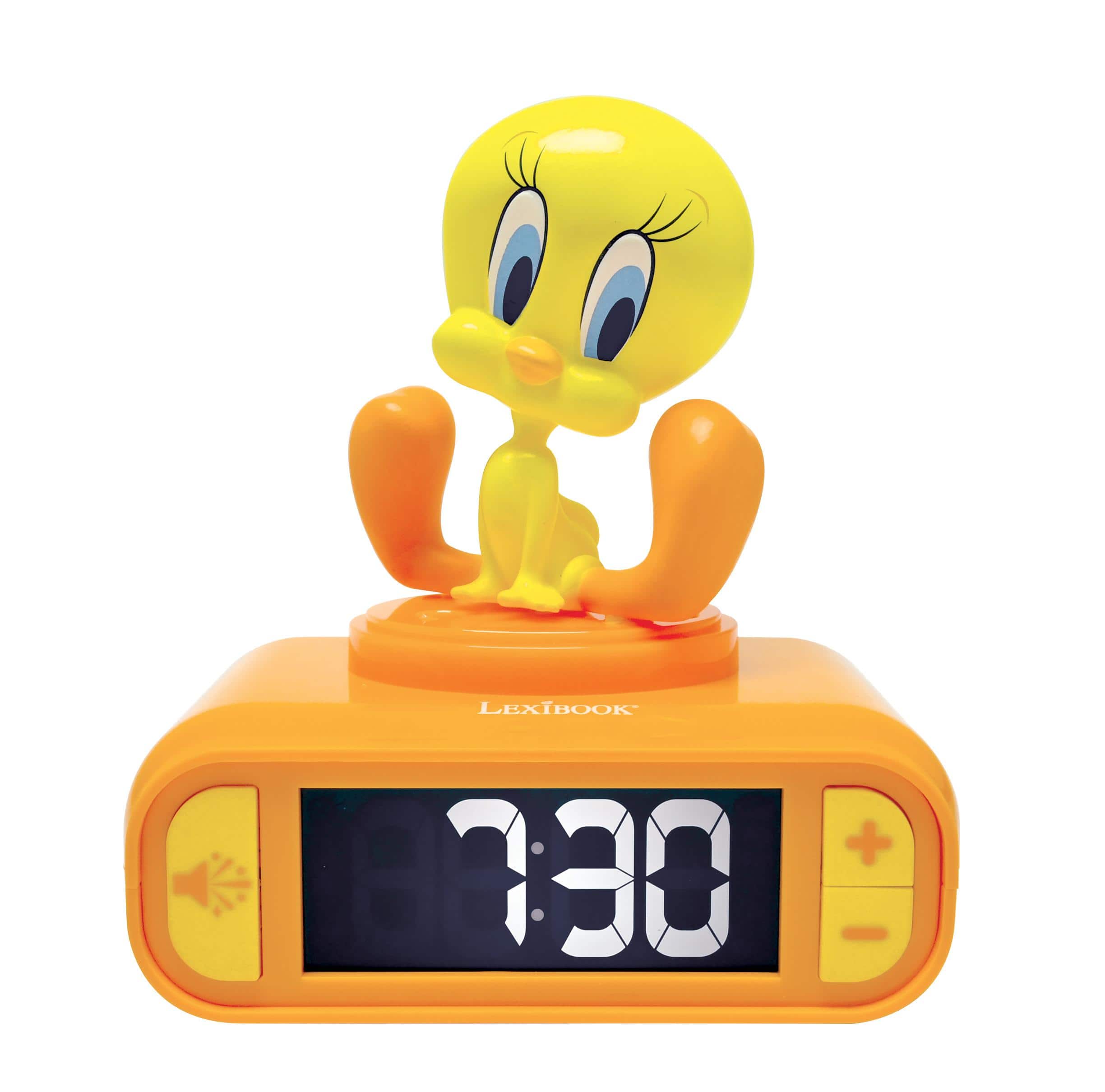 Lexibook - Tweety Night Light Alarm Clock with Sounds - Yellow