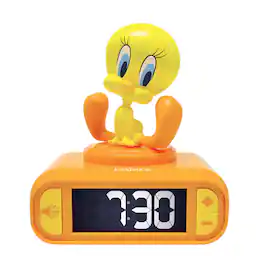 Lexibook - Tweety Night Light Alarm Clock with Sounds - Yellow