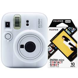 Fujifilm - Instant Film Camera with Contact Sheet Instant Film 10 Exposures - Clay White