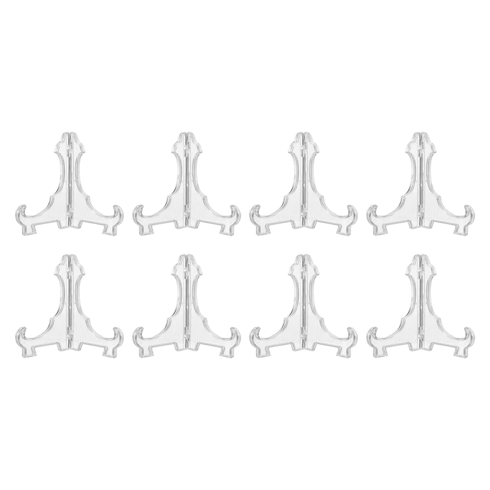 Unique Bargains - 8pcs Acrylic Easels Plate Stands 5.12 Inch Folding Display Holder for Frames Pictures Magazines - Clear price history on PriceWatchPro