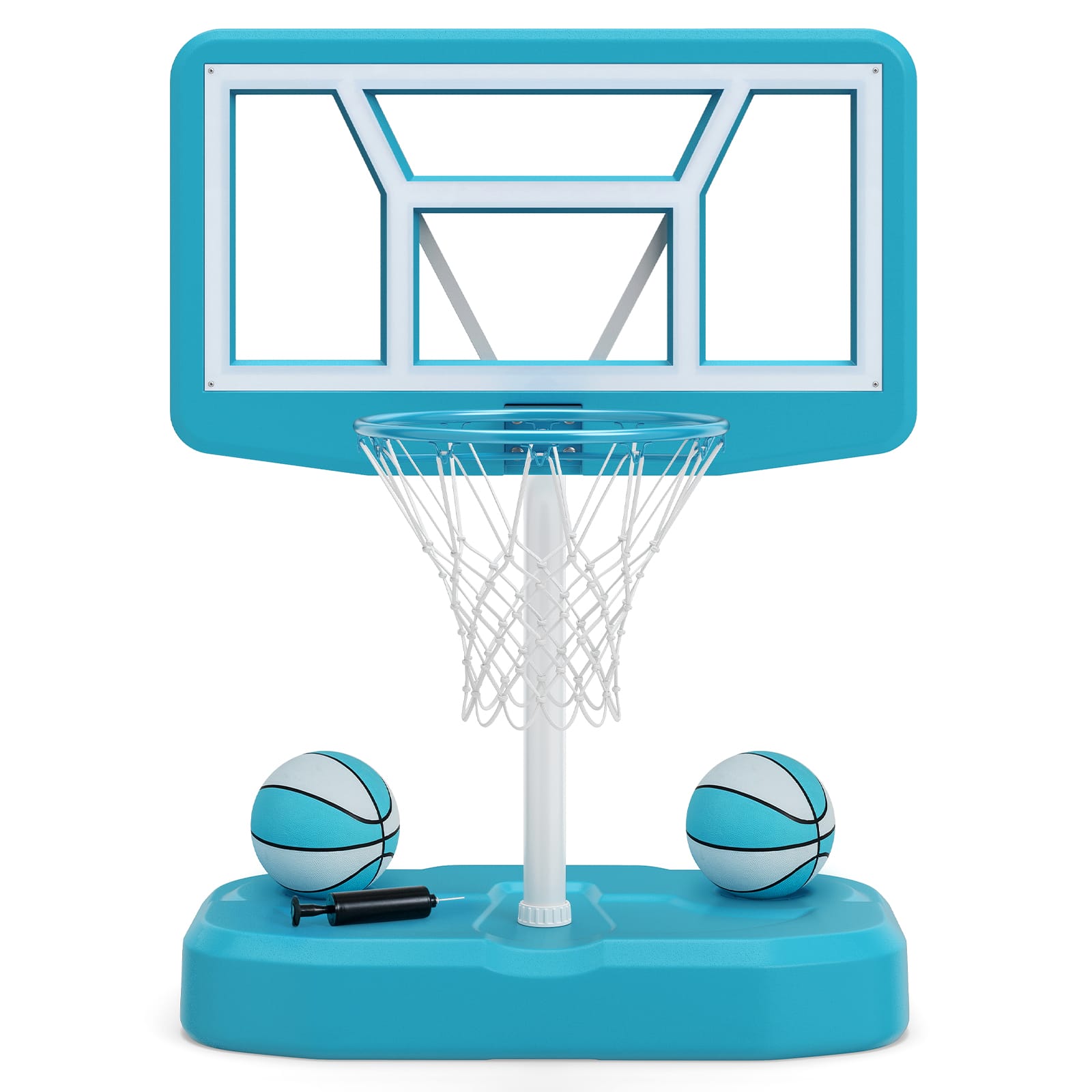 Costway - Outdoor Poolside Basketball Goal System with 42 Inches Shatterproof PC Backboard - Light Blue price history on PriceWatchPro