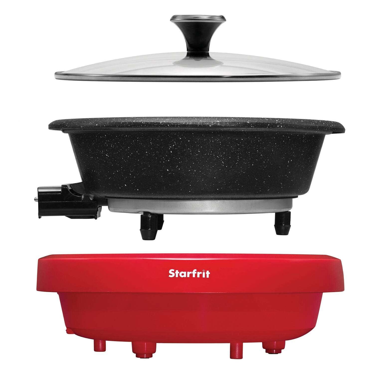 Alt View 7. THE ROCK by Starfrit - The Rock By Starfrit 024425-002-0000 Dual-sided 3.2-qt. Electric Hot Pot, Red - red.